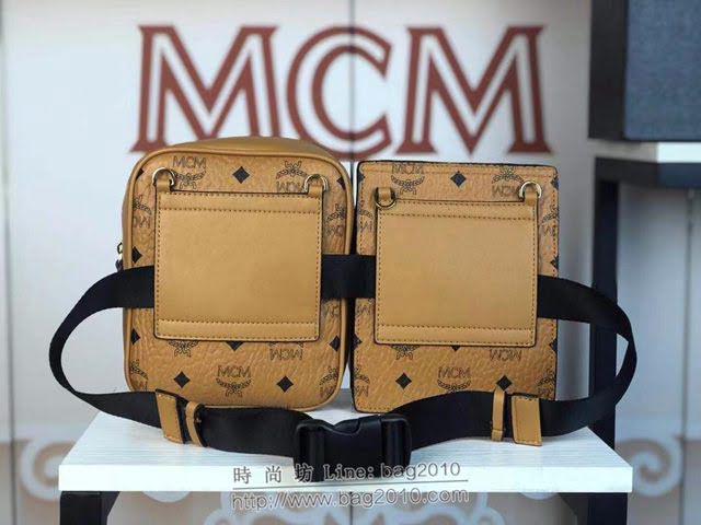 MCM腰包 原單新品 1058 Stark Modular腰包 標誌性Visetos印花塗層 扁平手拿包 拉鏈手包 可組成或單獨使用 MCM斜背包  mdmc1399